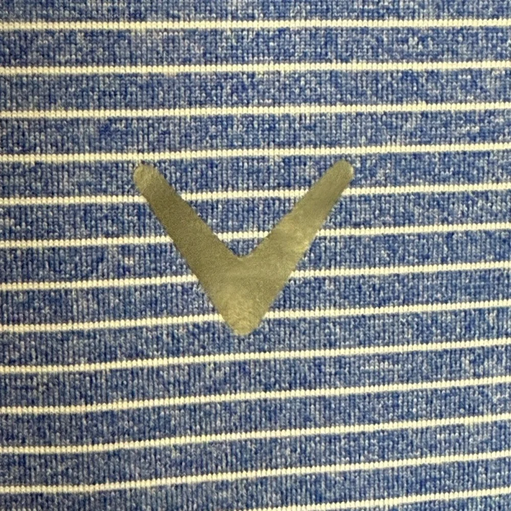 Callaway Blue and White Striped Polo Shirt - Picture 5 of 5